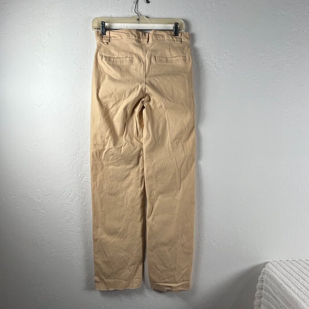 Omighty Womens Tom & Gerry Pants Size Medium Khaki Straight Leg Mid-Rise Pockets - Picture 2 of 9